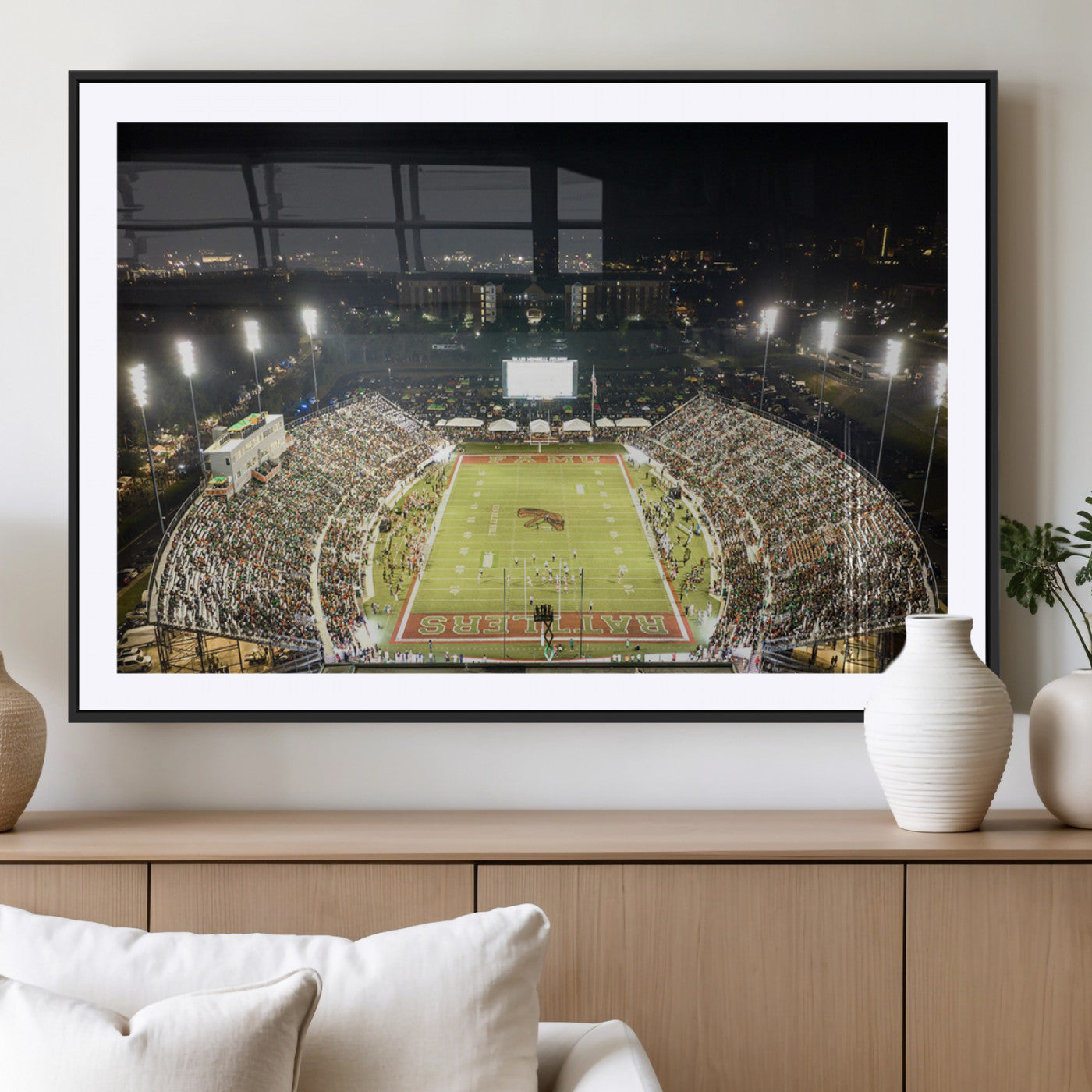 MGC-FP-36x24 - Florida A&M Rattlers Football Team Print - Tallahassee Bragg Memorial Stadium Wall Art Canvas Print