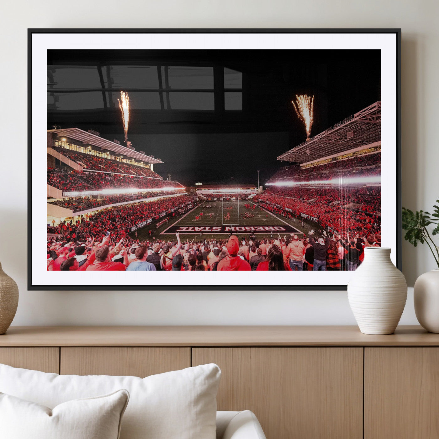 MGC-FP-36x24 - Oregon State Beavers Football Team Print - Corvallis Reser Stadium Wall Art Canvas Print