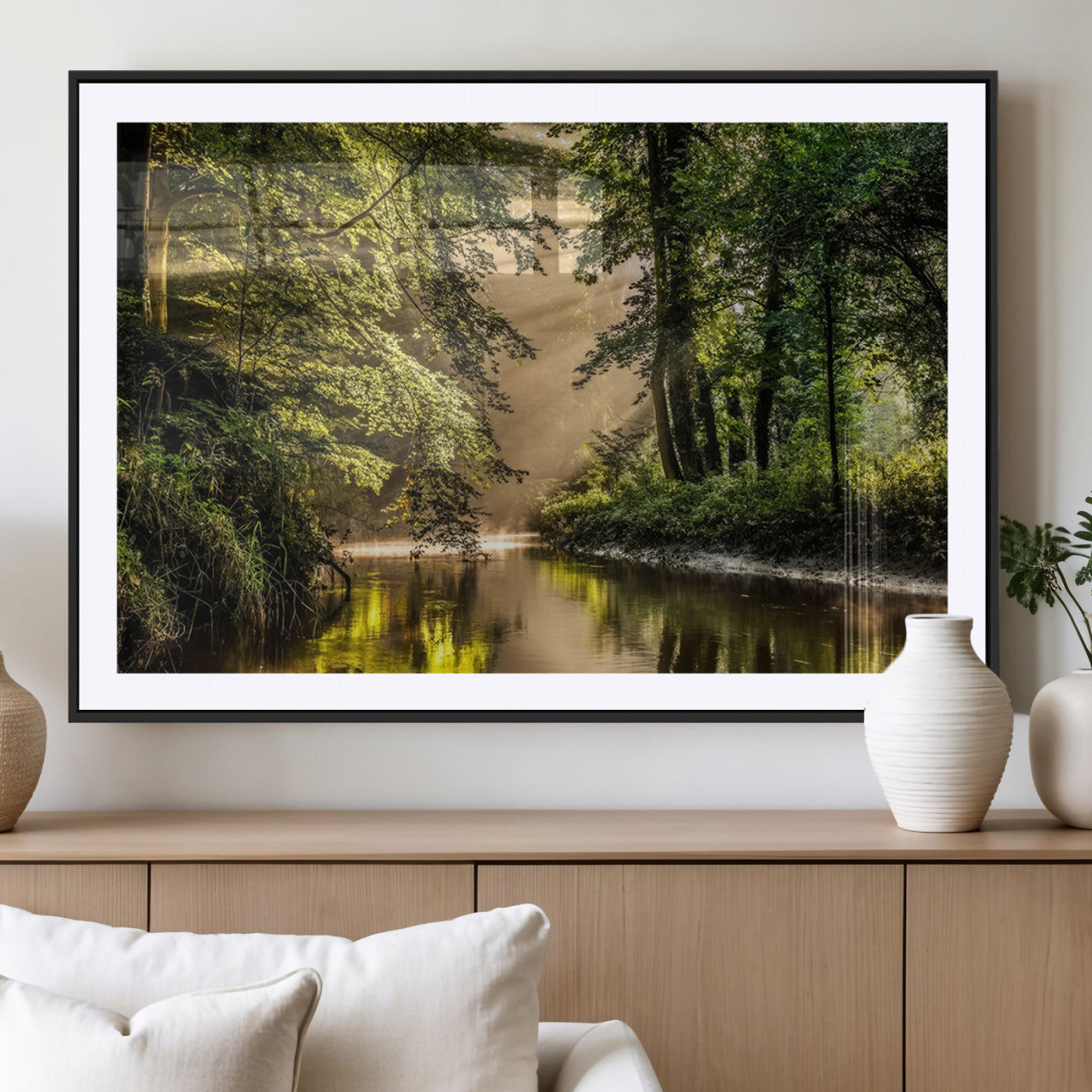 MGC-FP-36x24 - Forest Wall Art Print | River Landscape Wall Art | Perfect for Farmhouse Wall Decor, Cabin Wall Art