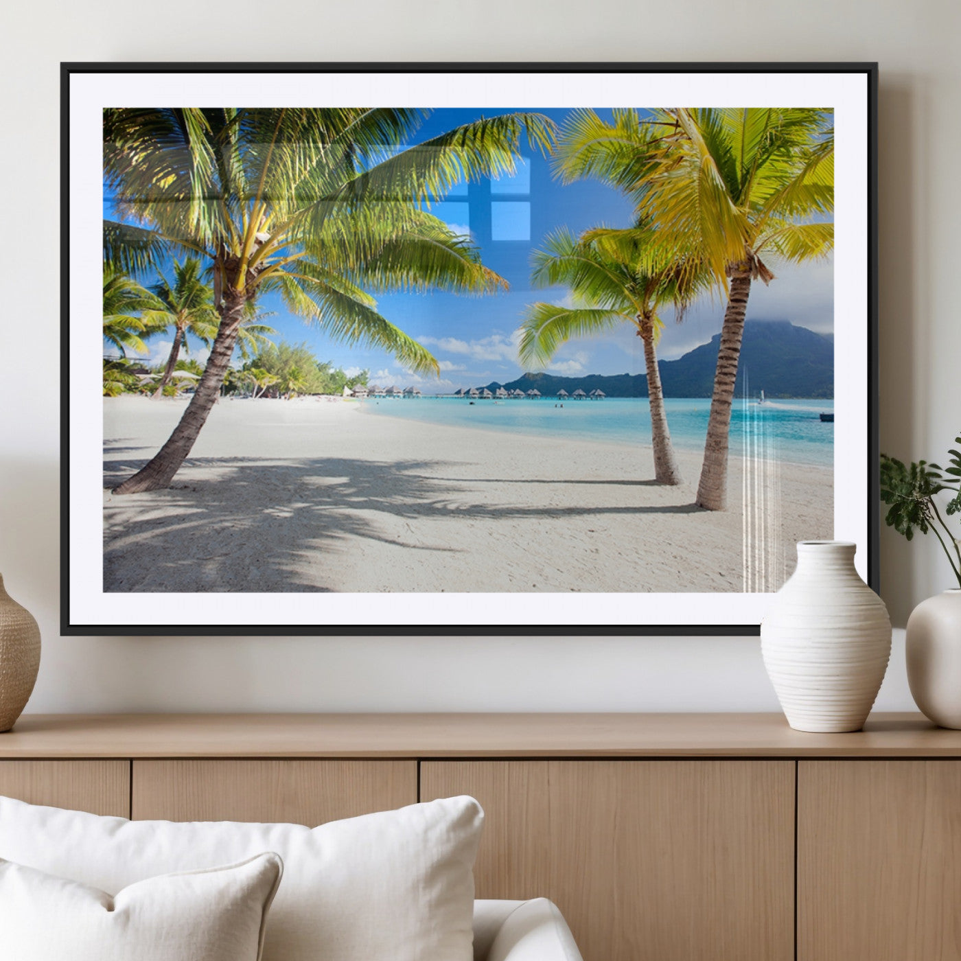 MGC-FP-36x24 - Blue Beach and Sea Wall Art Canvas Print