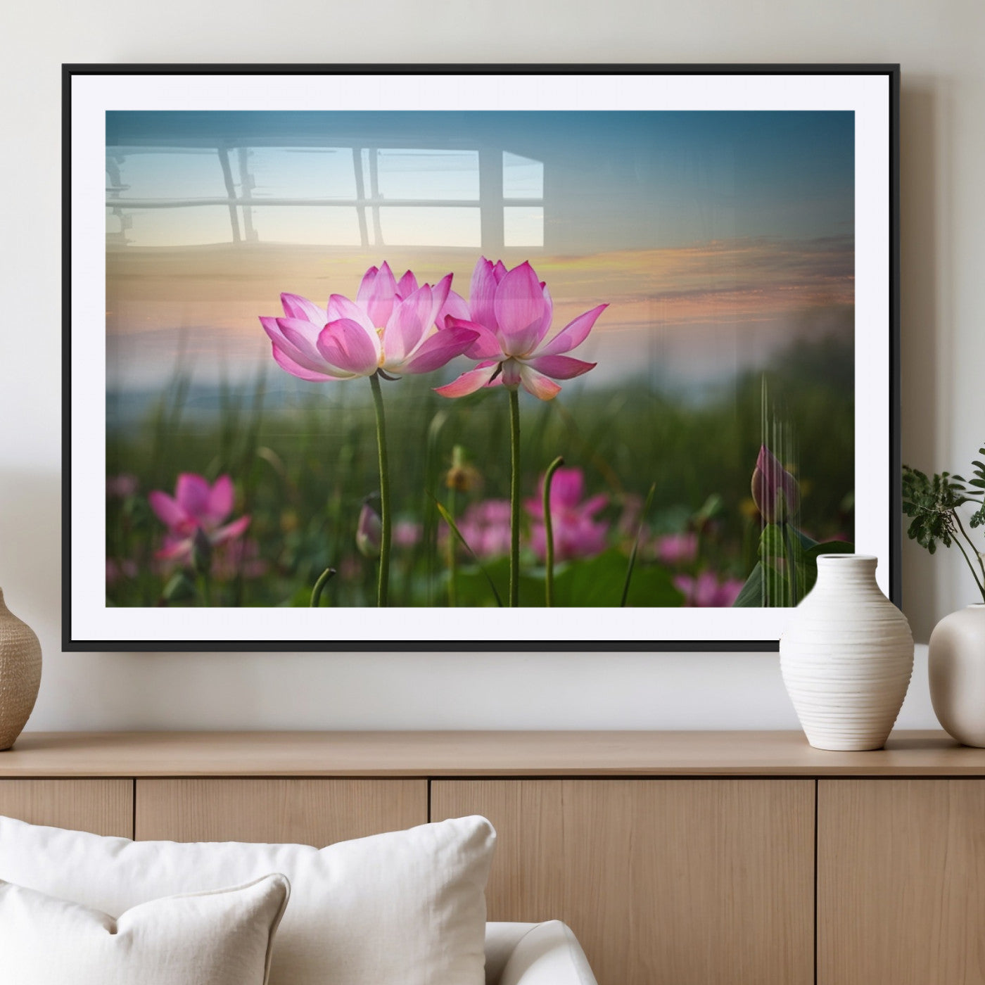 MGC-FP-36x24 - Pink Flower on the Mountain Canvas Print, Framed Pink Flower Canvas Wall Art