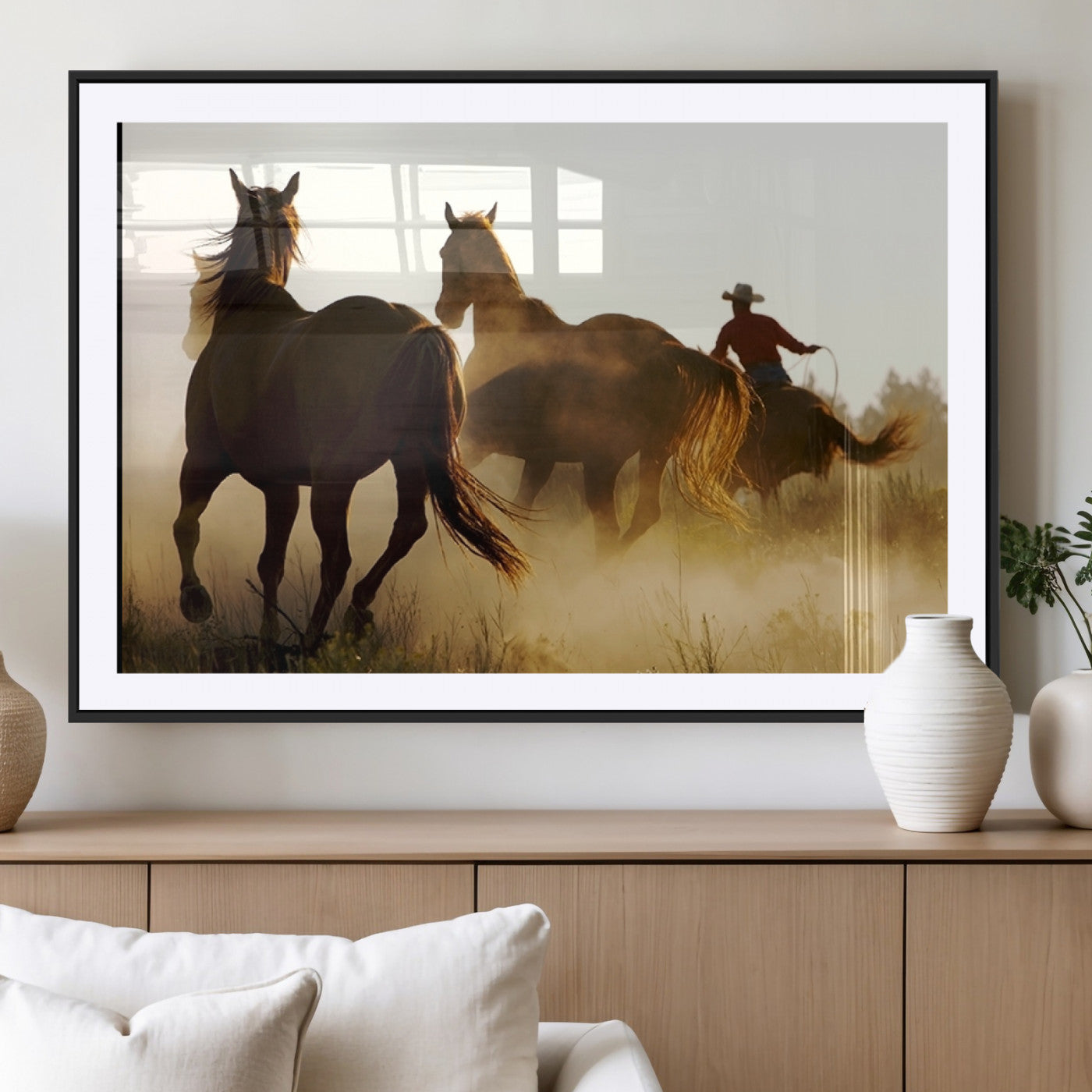 MGC-FP-36x24 - Horses and Cowboys Wall Art Canvas Print