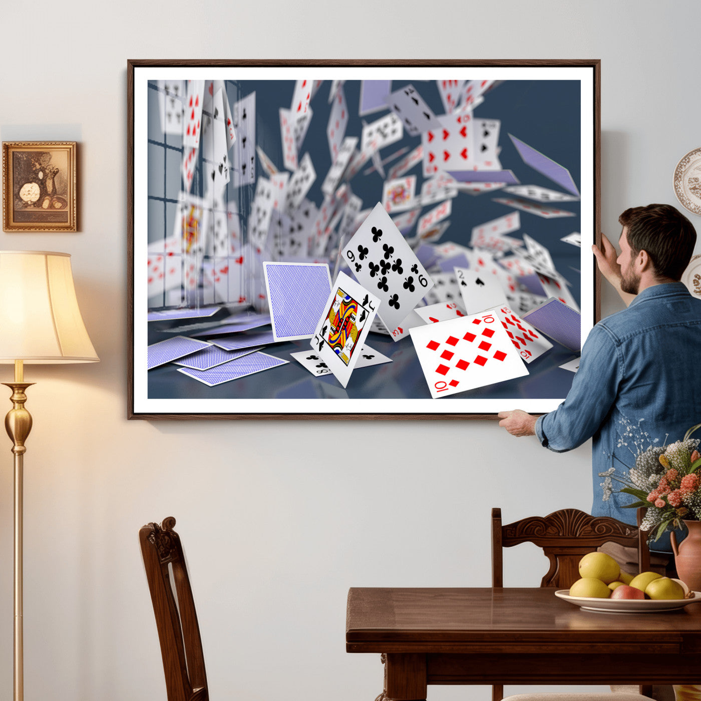 66392185-MGV-CV-36X24 - Playing Cards Canvas Wall Art | Casino Game Room Decor, Poker Decor Art