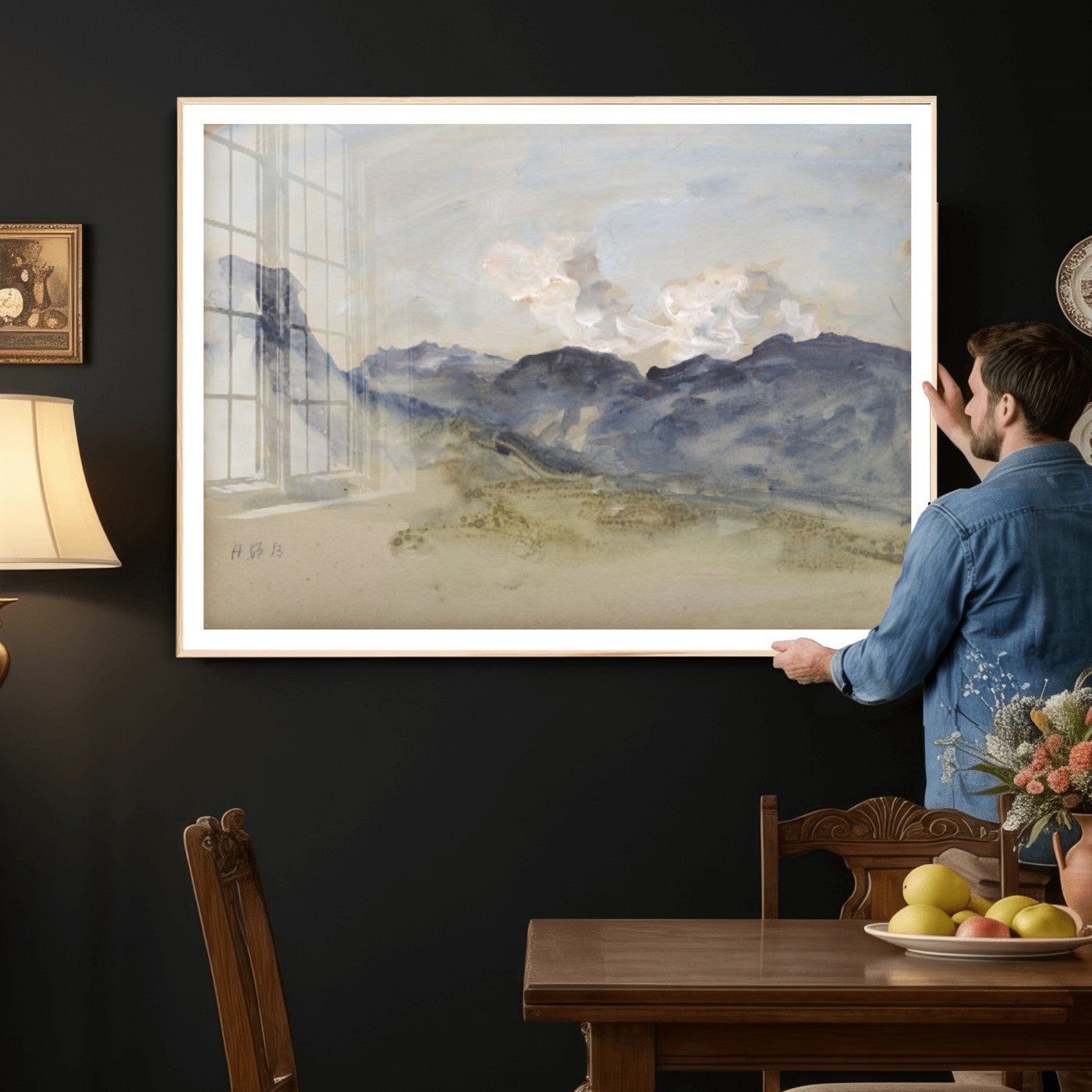 14644686-MGV-CV-36X24 - Alps Hercules Brabazon Brabazon Abstract Wall Art Canvas Print for Modern Home Decor