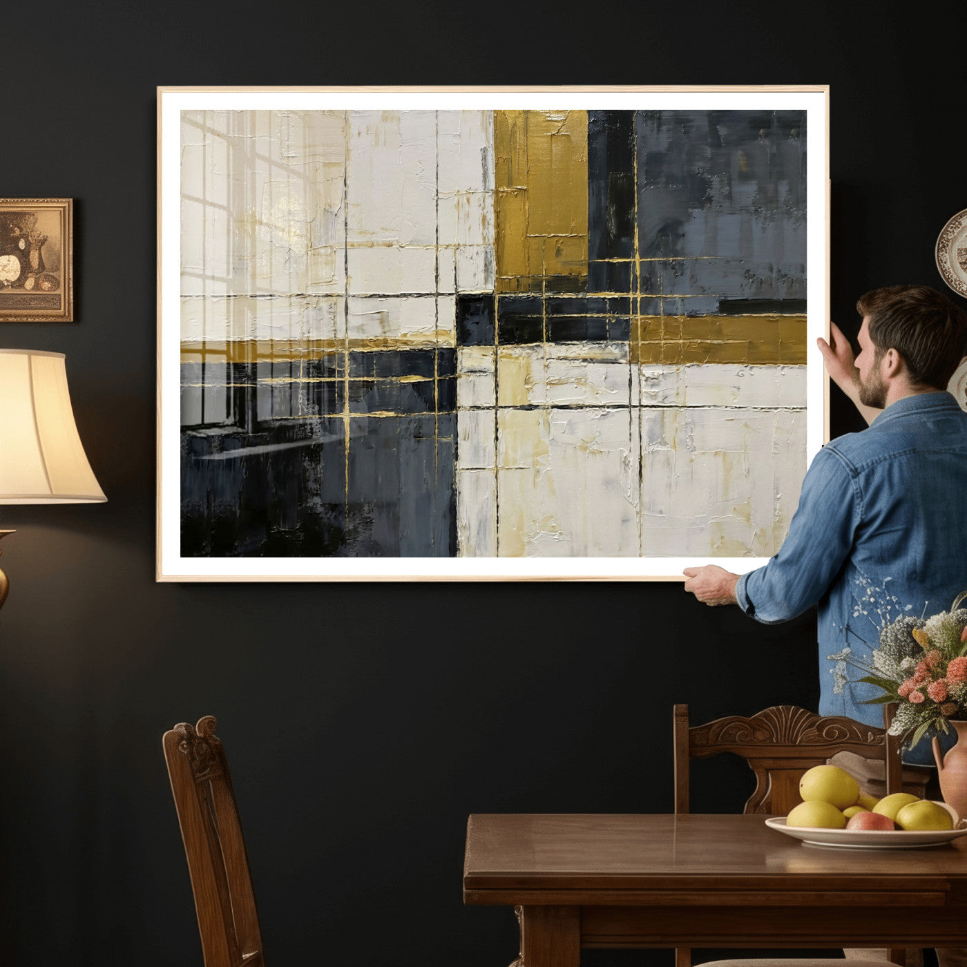 86412570-MGV-CV-36X24 - Geometric Abstract Wall Art Canvas Print