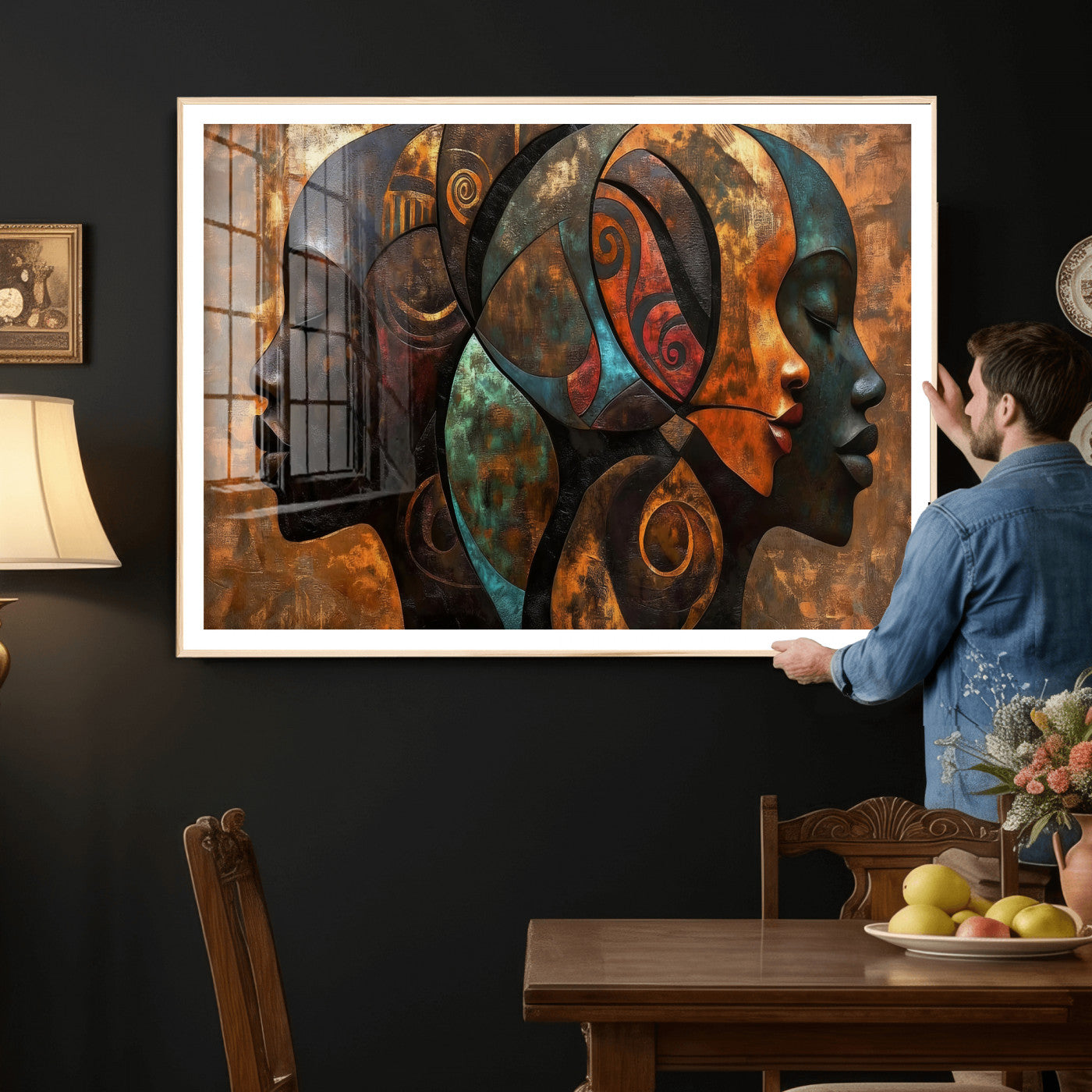 81517886-MGV-CV-36X24 - Abstract Afro American Women Wall Art Canvas Print