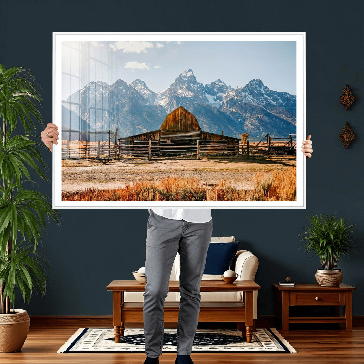 26513-MGV-CV-36X24 - Vintage Old Barn Field Wall Art Canvas Print for Farmhouse Decor - Rustic Barn Wall Art Canvas Print