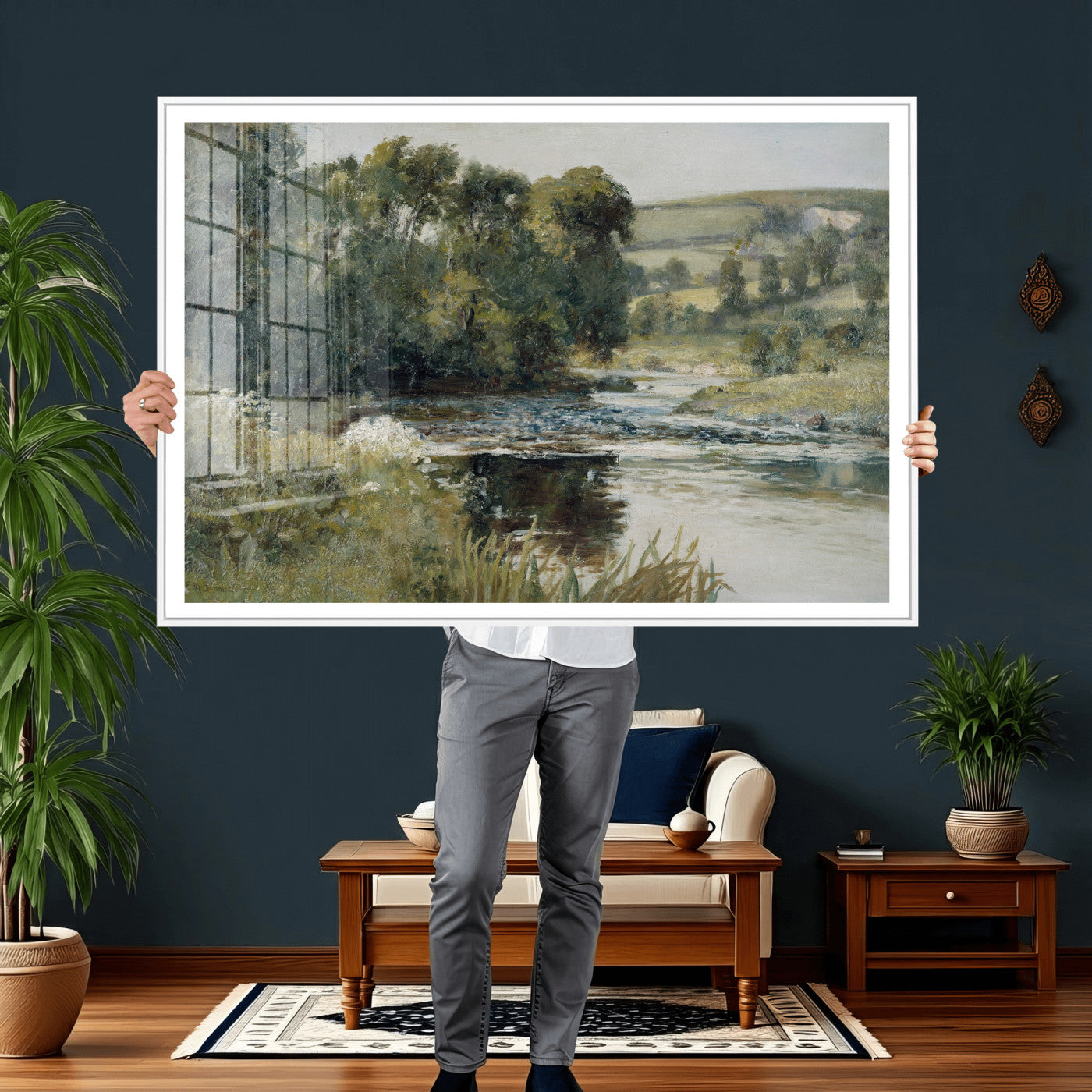 63256010-MGV-CV-36X24 - Edward Mitchell Bannister Streamside Wall Art Canvas Print