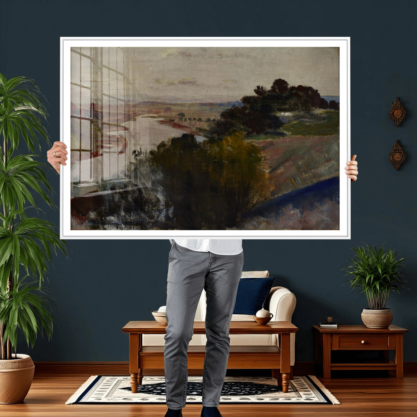 55507874-MGV-CV-36X24 - Jacek Malczewski Landscape at the Vistula Wall Art Canvas Print
