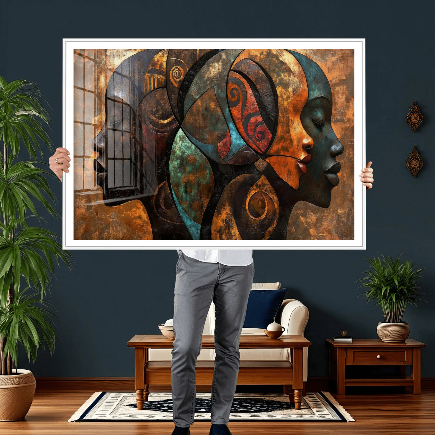 81517886-MGV-CV-36X24 - Abstract Afro American Women Wall Art Canvas Print