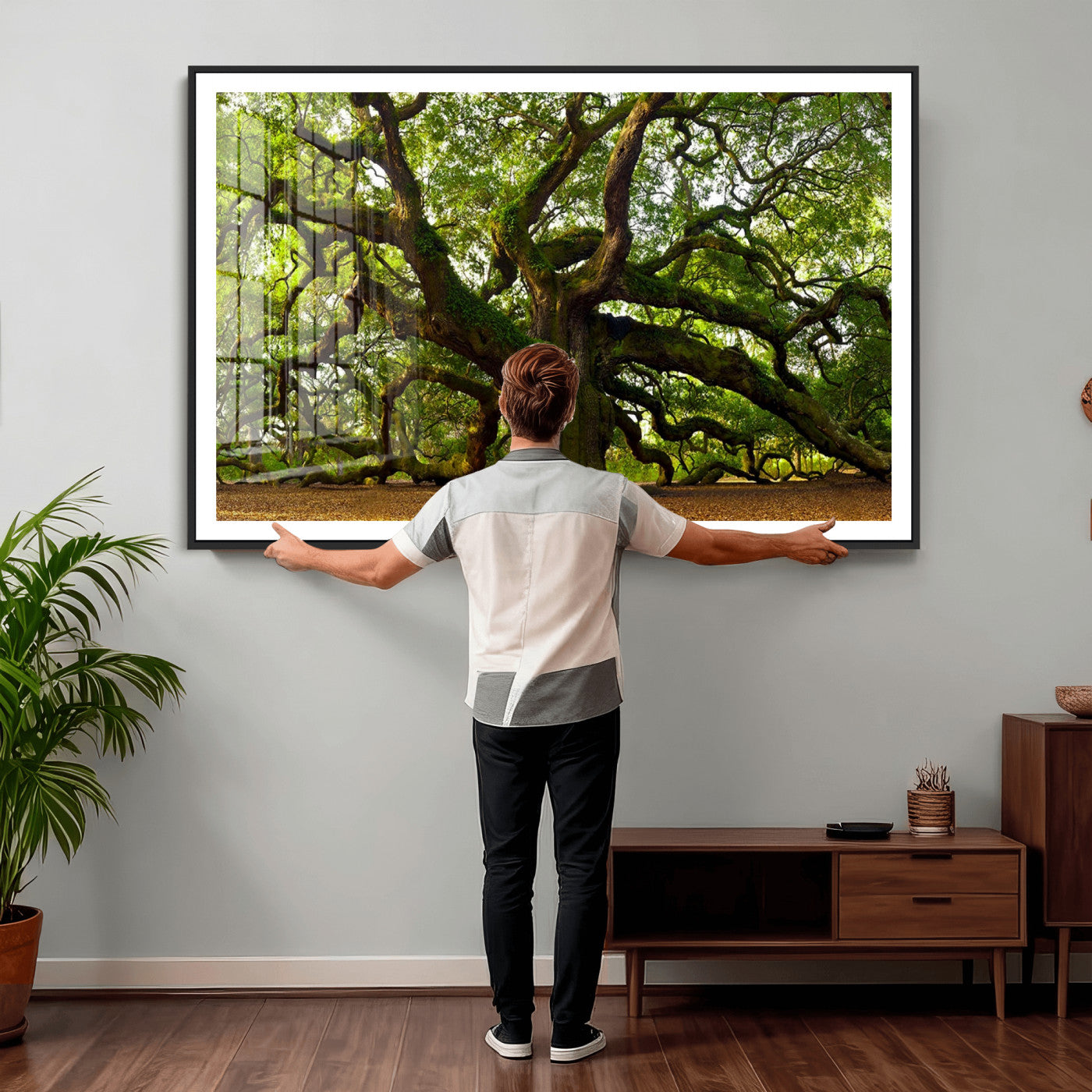 29407-MGV-CV-36X24 - Angel Oak Tree Wall Art Canvas Print | Large Forest Tree Nature Photography Print on Canvas