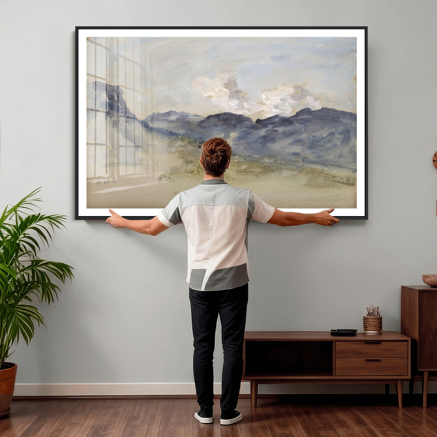 14644686-MGV-CV-36X24 - Alps Hercules Brabazon Brabazon Abstract Wall Art Canvas Print for Modern Home Decor