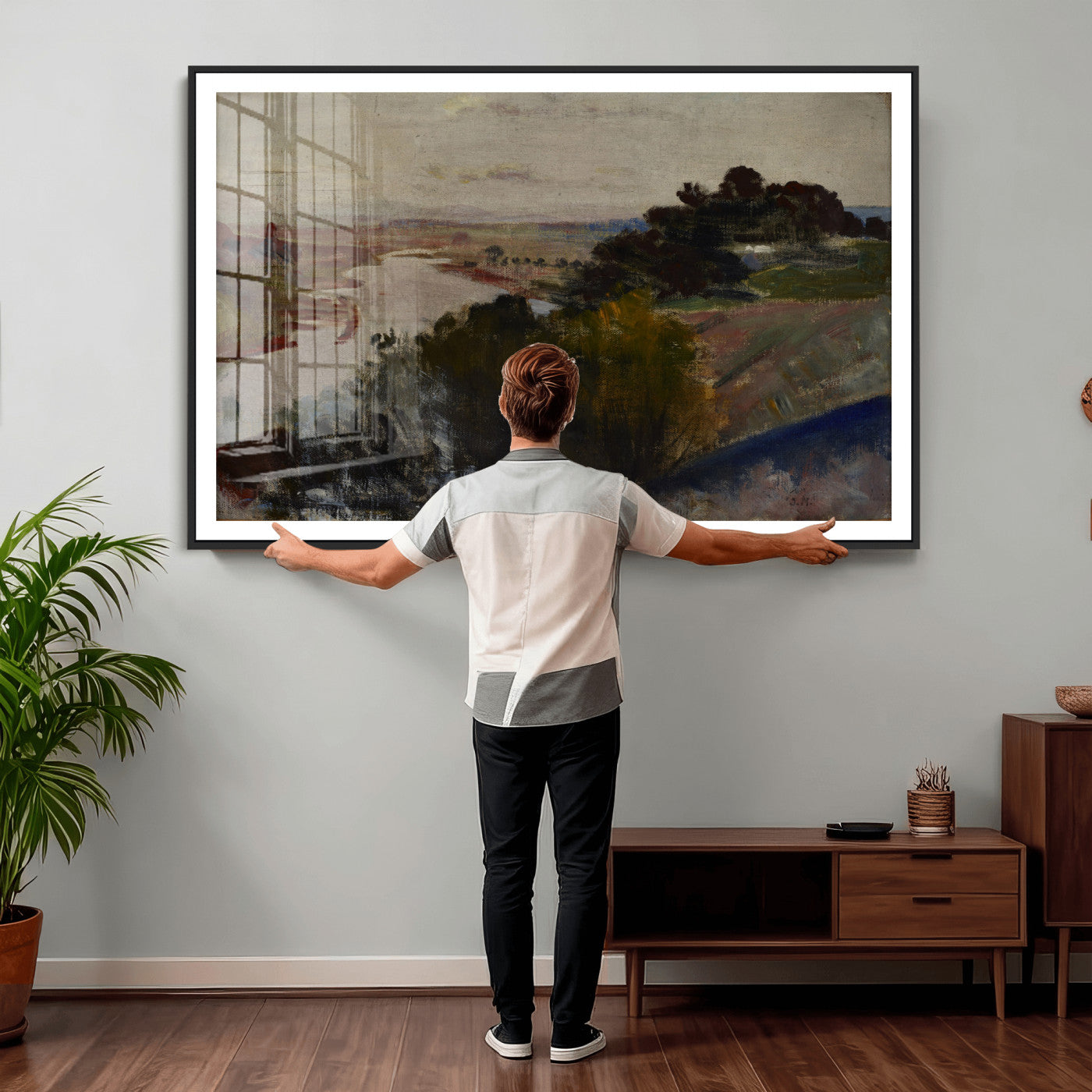 55507874-MGV-CV-36X24 - Jacek Malczewski Landscape at the Vistula Wall Art Canvas Print