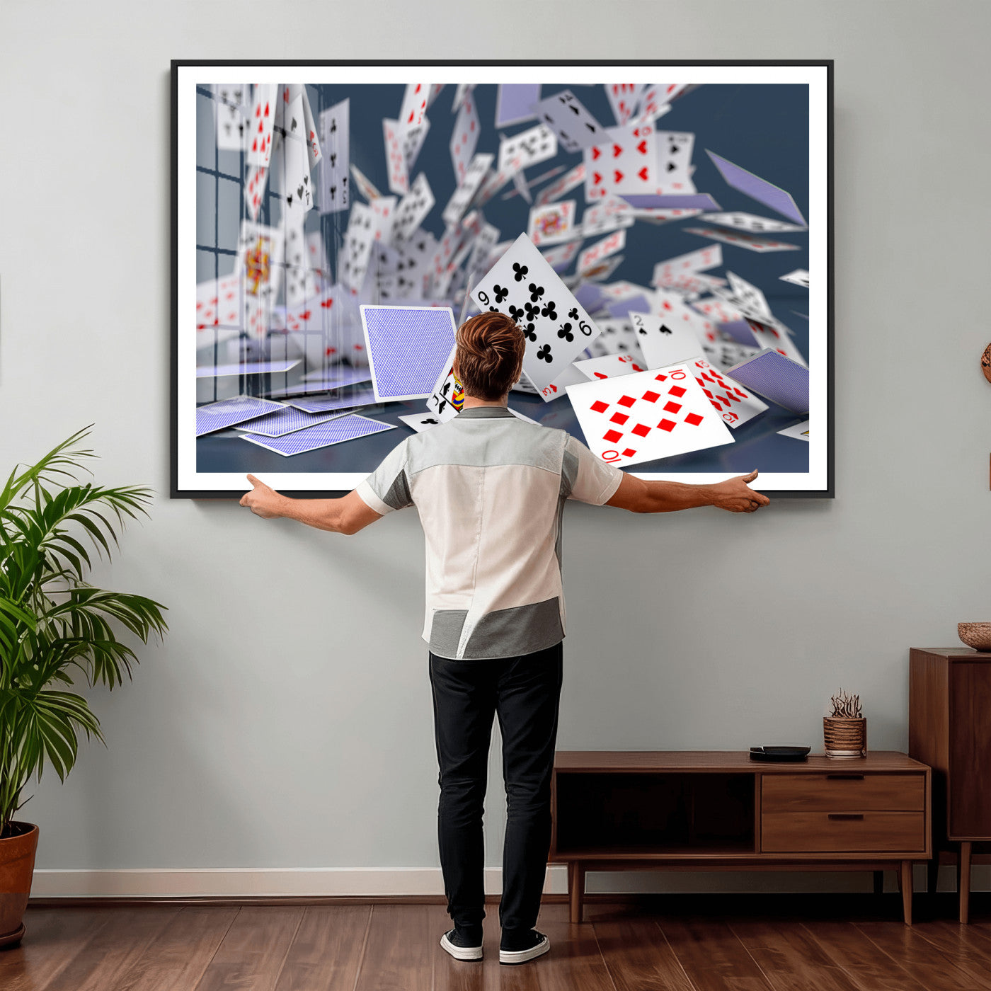 66392185-MGV-CV-36X24 - Playing Cards Canvas Wall Art | Casino Game Room Decor, Poker Decor Art