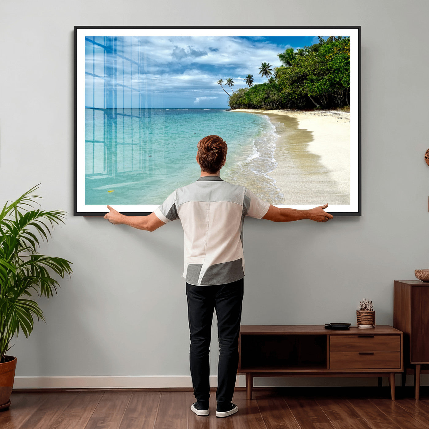 50626792-MGV-CV-36X24 - Puerto Rico Beach Paradise Wall Art – Tropical Coastal Print