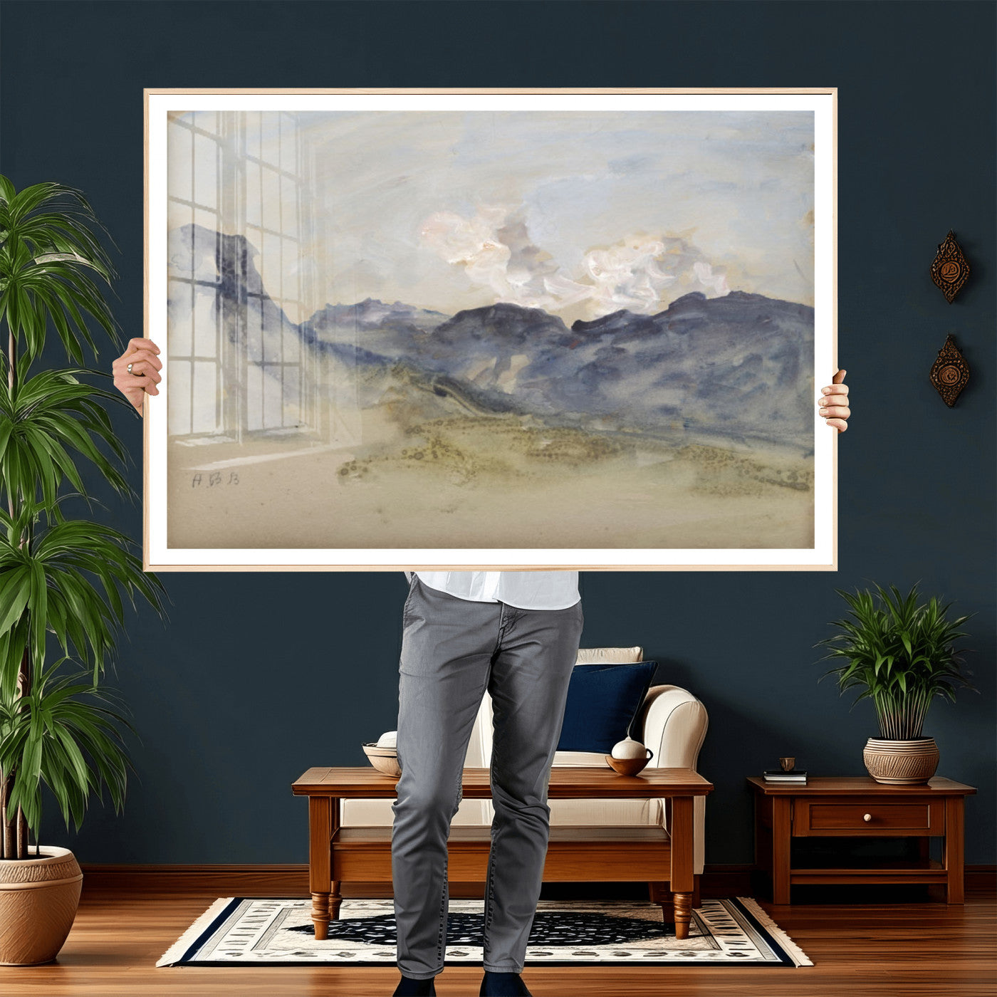 14644686-MGV-CV-36X24 - Alps Hercules Brabazon Brabazon Abstract Wall Art Canvas Print for Modern Home Decor