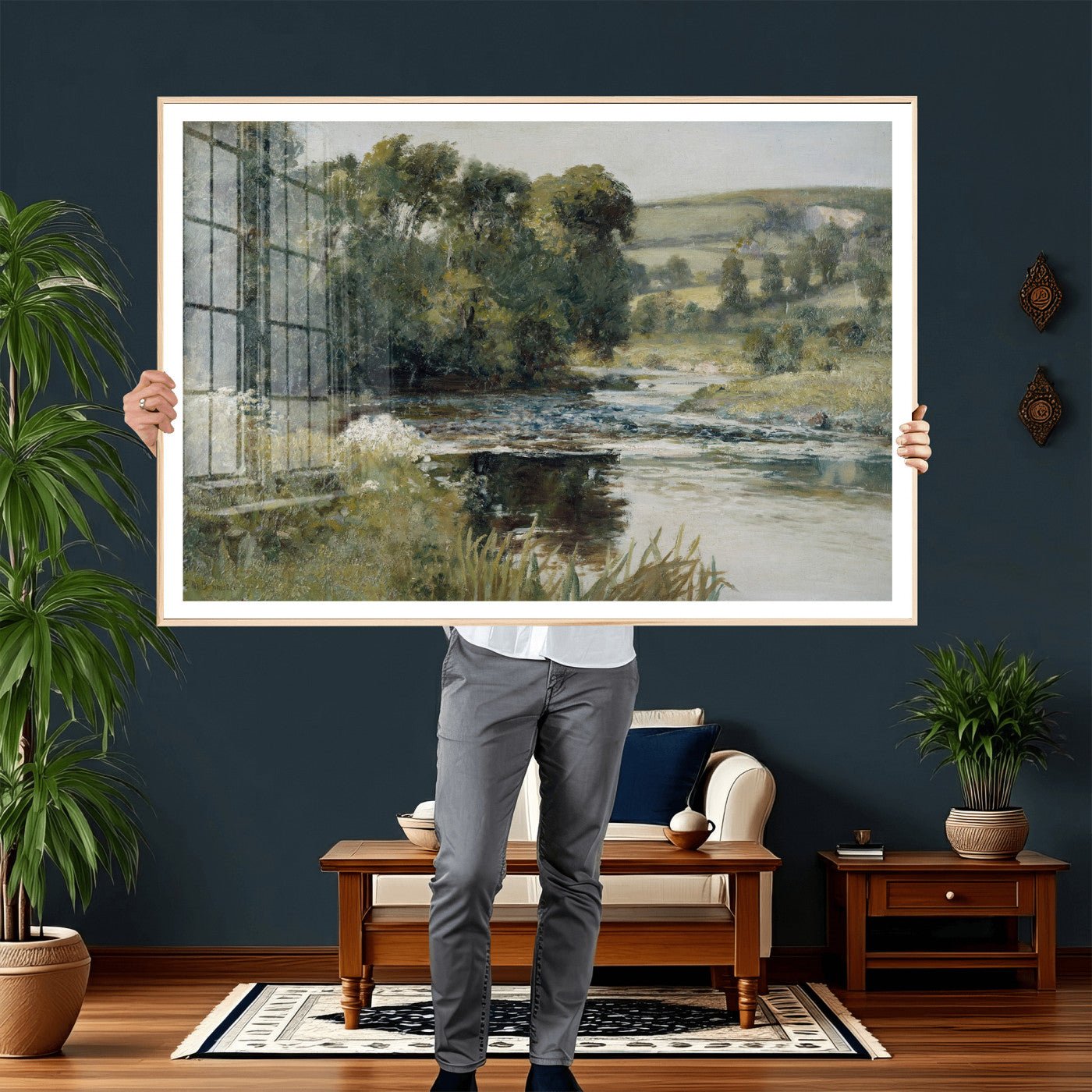 63256010-MGV-CV-36X24 - Edward Mitchell Bannister Streamside Wall Art Canvas Print