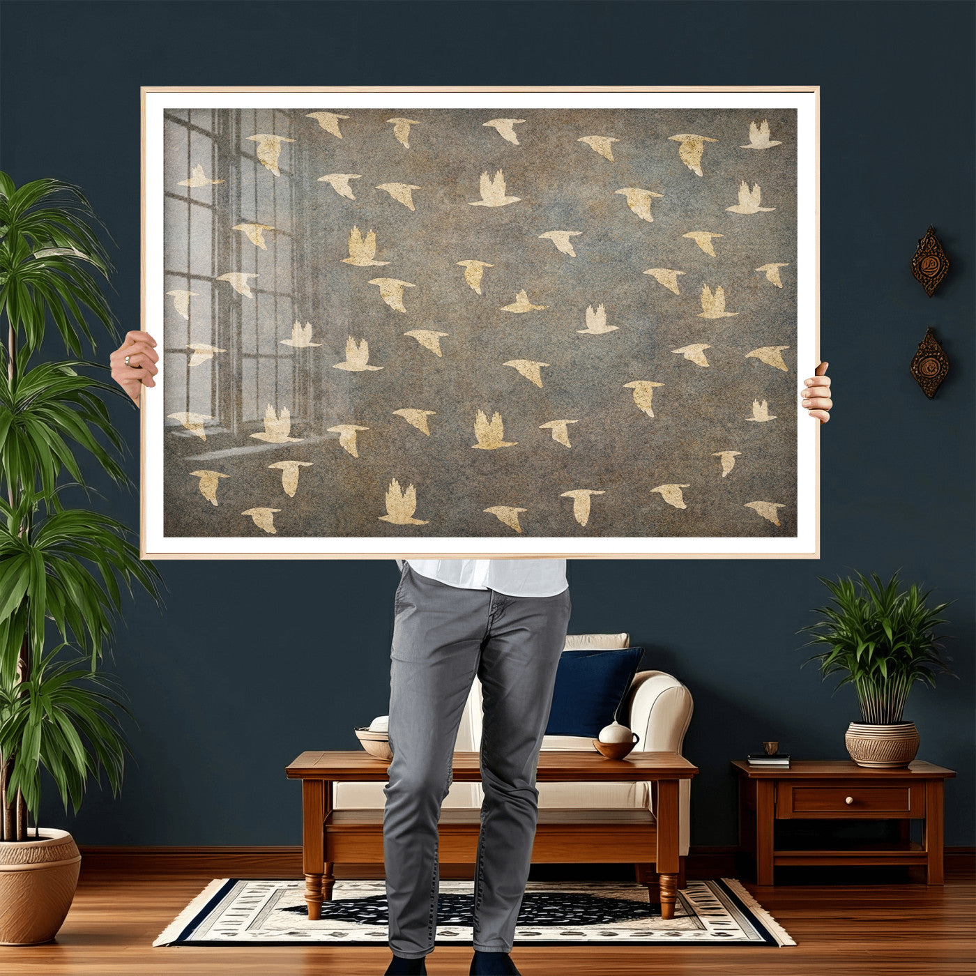 20532514-MGV-CV-36X24 - Abstract Birds Wall Art Canvas Print