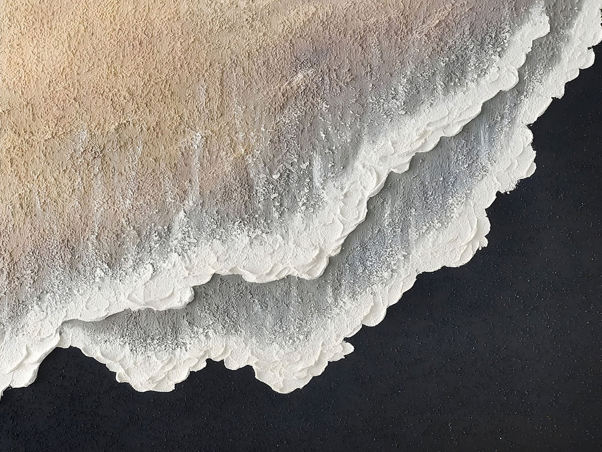 42307004-MGV-CV-24X16 - Ocean Wave and Sand Coastal Wall Art, Modern Beach Decor for Living Room