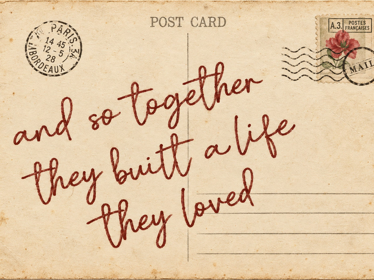 Personalized vintage postcard canvas with custom love note, view 29