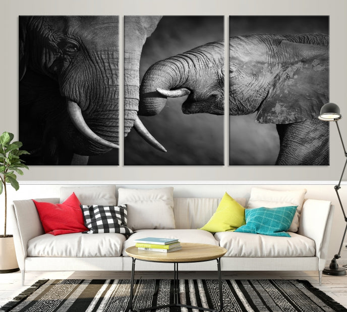 Elephant Family Wall Art Canvas Print