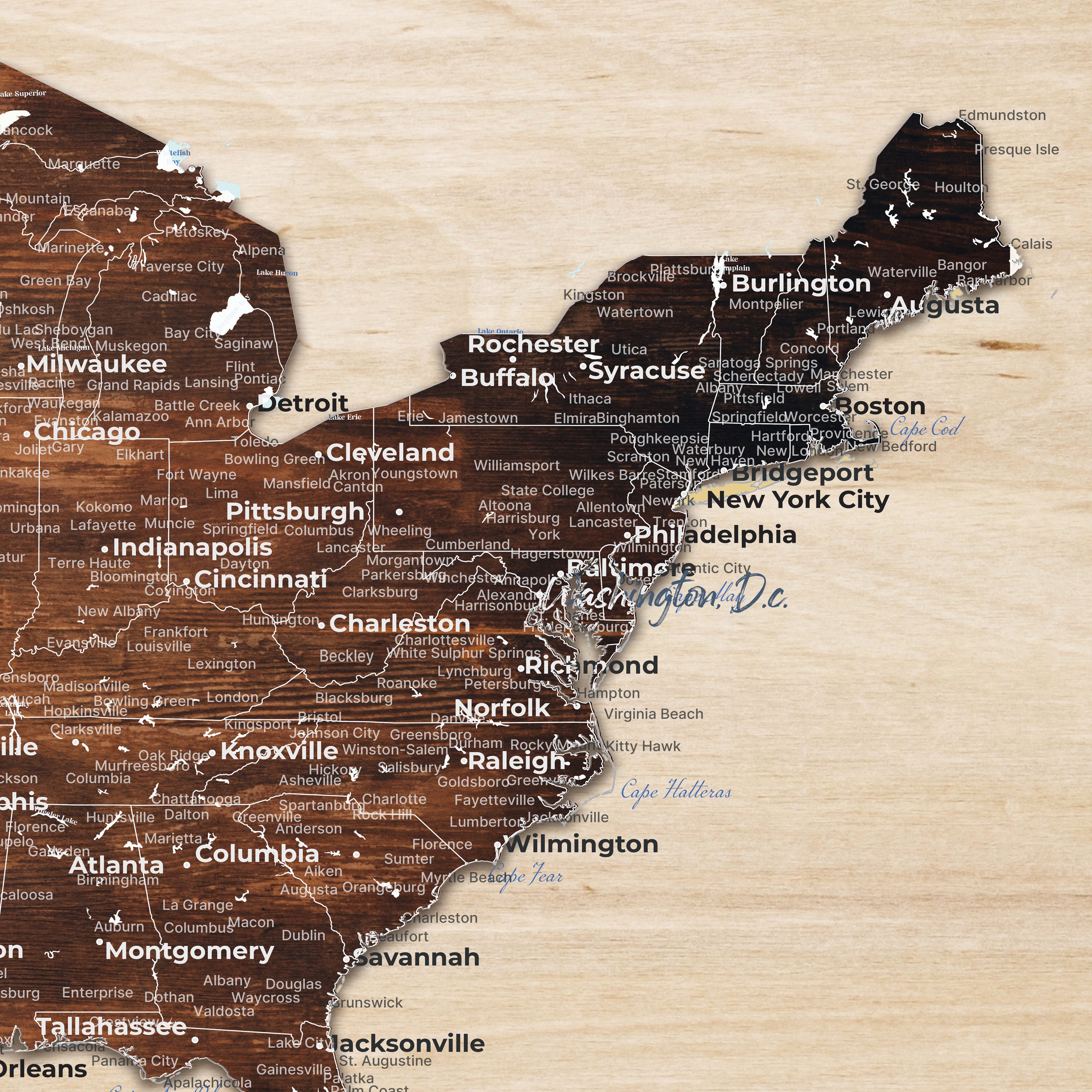 16274332-MGV-CV-36X24 - Personalized USA Push Pin Travel Map Canvas for Adventure Wall Decor