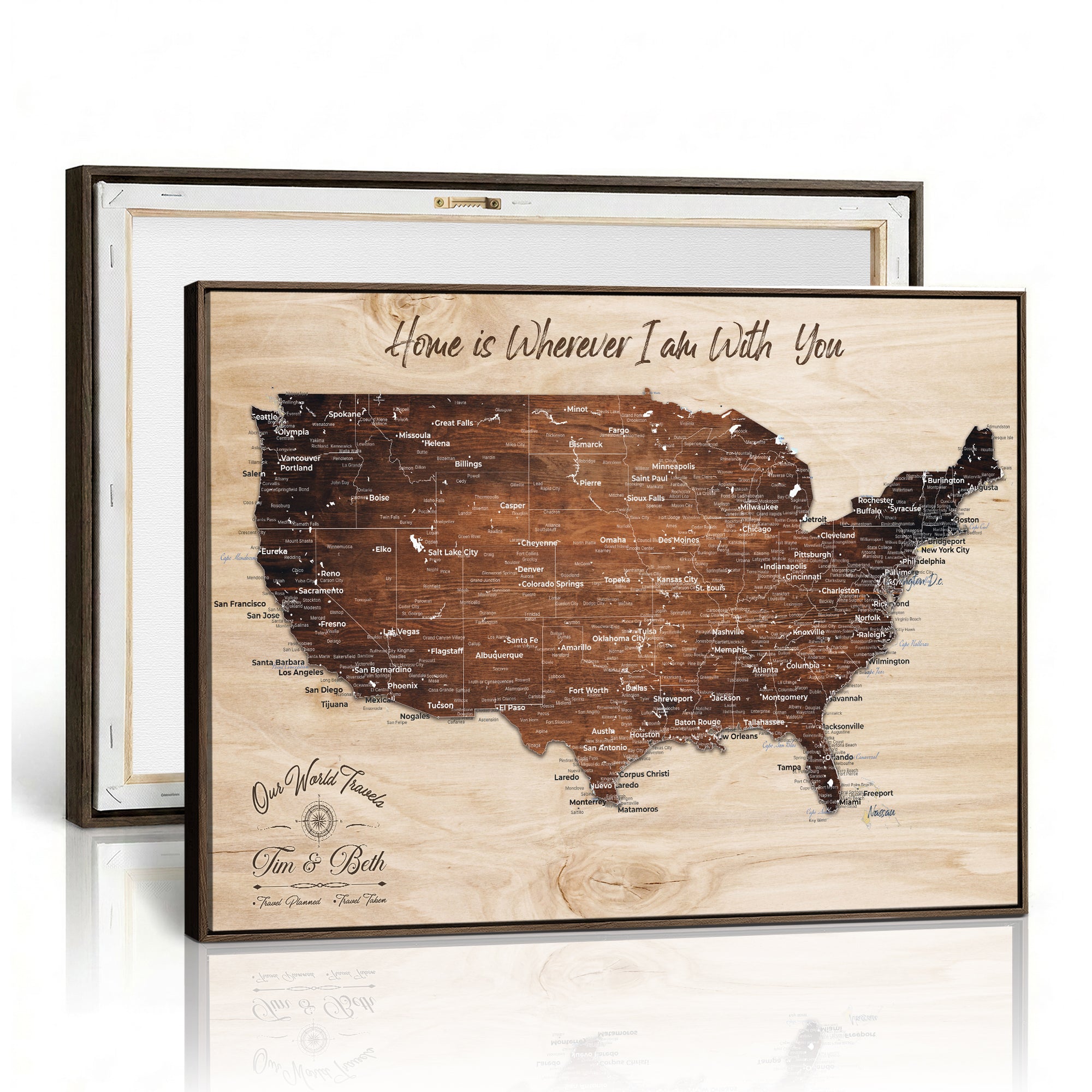 16274332-MGV-CV-36X24 - Personalized USA Push Pin Travel Map Canvas for Adventure Wall Decor