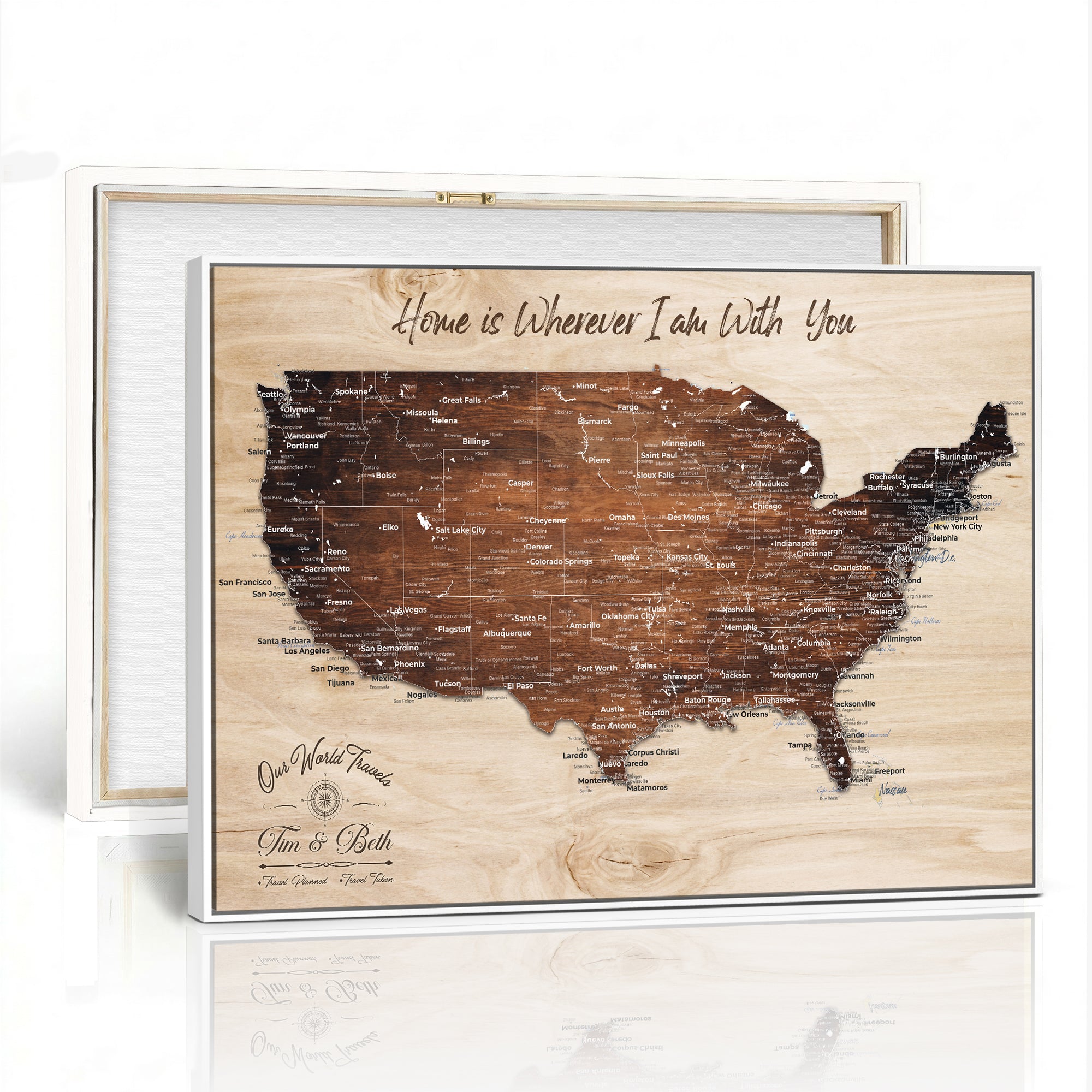 16274332-MGV-CV-36X24 - Personalized USA Push Pin Travel Map Canvas for Adventure Wall Decor