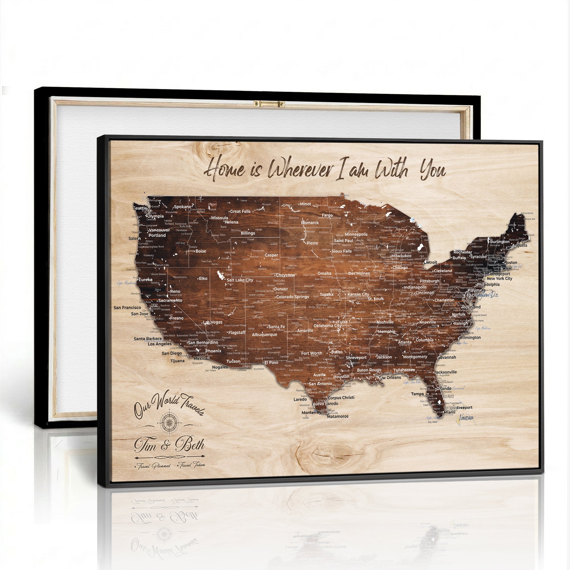 16274332-MGV-CV-36X24 - Personalized USA Push Pin Travel Map Canvas for Adventure Wall Decor