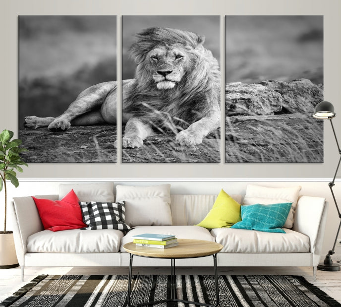 Roi de la forêt Lion Wall Art Impression sur toile