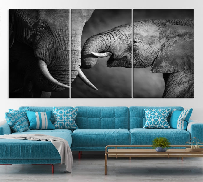 Elephant Family Wall Art Canvas Print