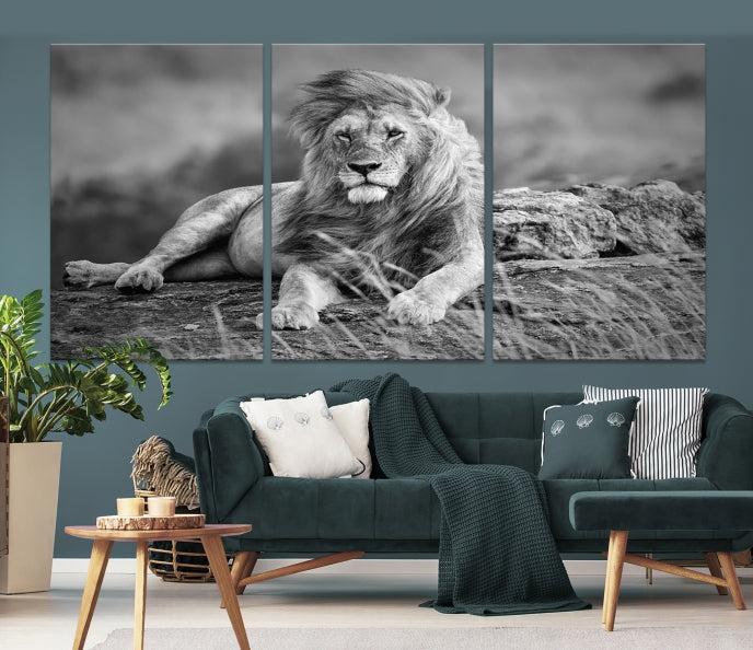 King of Forest Lion Wall Art Canvas Print