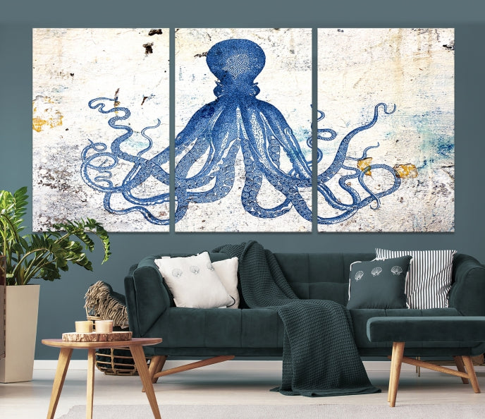 Abstract Octopus Wall Art Canvas Print