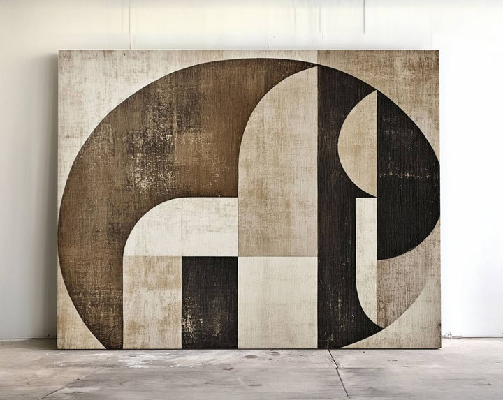 The Wabi Sabi Geometric Minimalist Wall Art Canvas Print is a modern abstract canvas featuring neutral mid-century art, ideal for zen and minimalist decor.