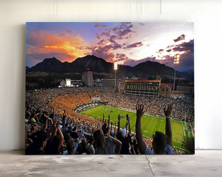 Colorado Buffaloes Football Team Print - Boulder Folsom Field Stadium Wall Art Canvas Print
