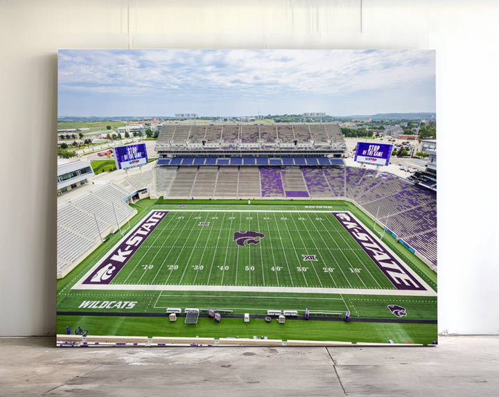 Gallery-quality canvas print featuring the KState Wildcats Football Team at Bill Snyder Family Stadium, Manhattan.