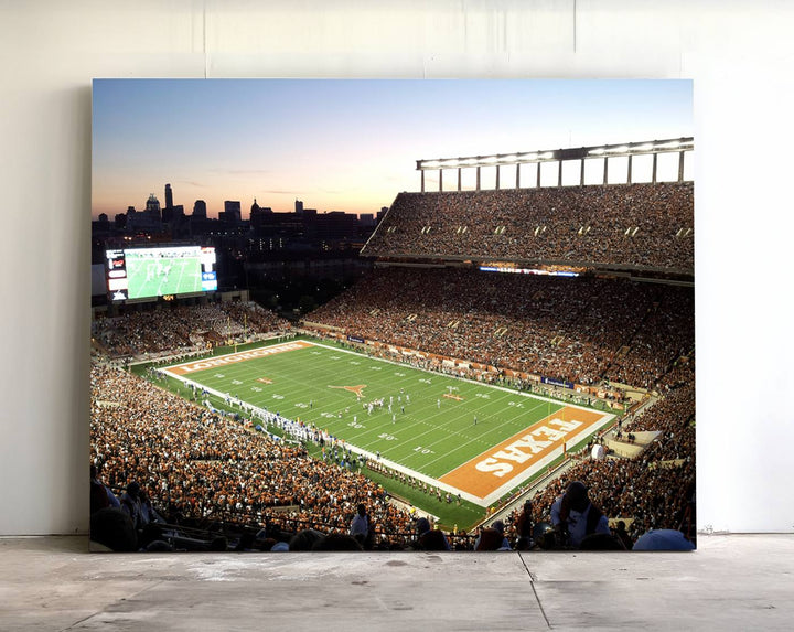 Darrell K Royal-Texas Memorial Stadium Canvas Wall Art - Texas Longhorns Football Match