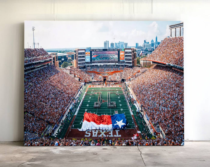 University of Texas Longhorns Football Team Canvas Print - Austin Darrell K Royal-Texas Memorial Stadium Wall Art Canvas Print