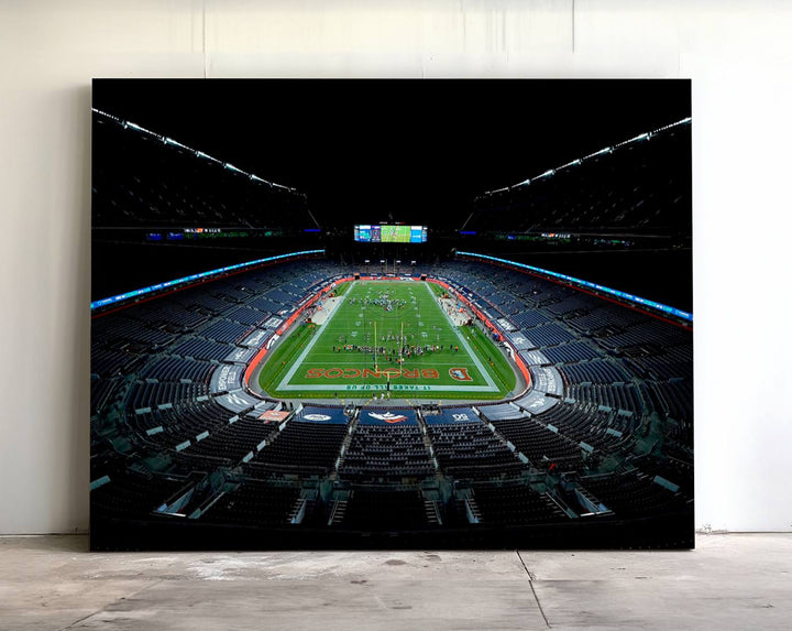 Museum-quality canvas print of Denver Broncos Empower Field at Mile High Stadium.