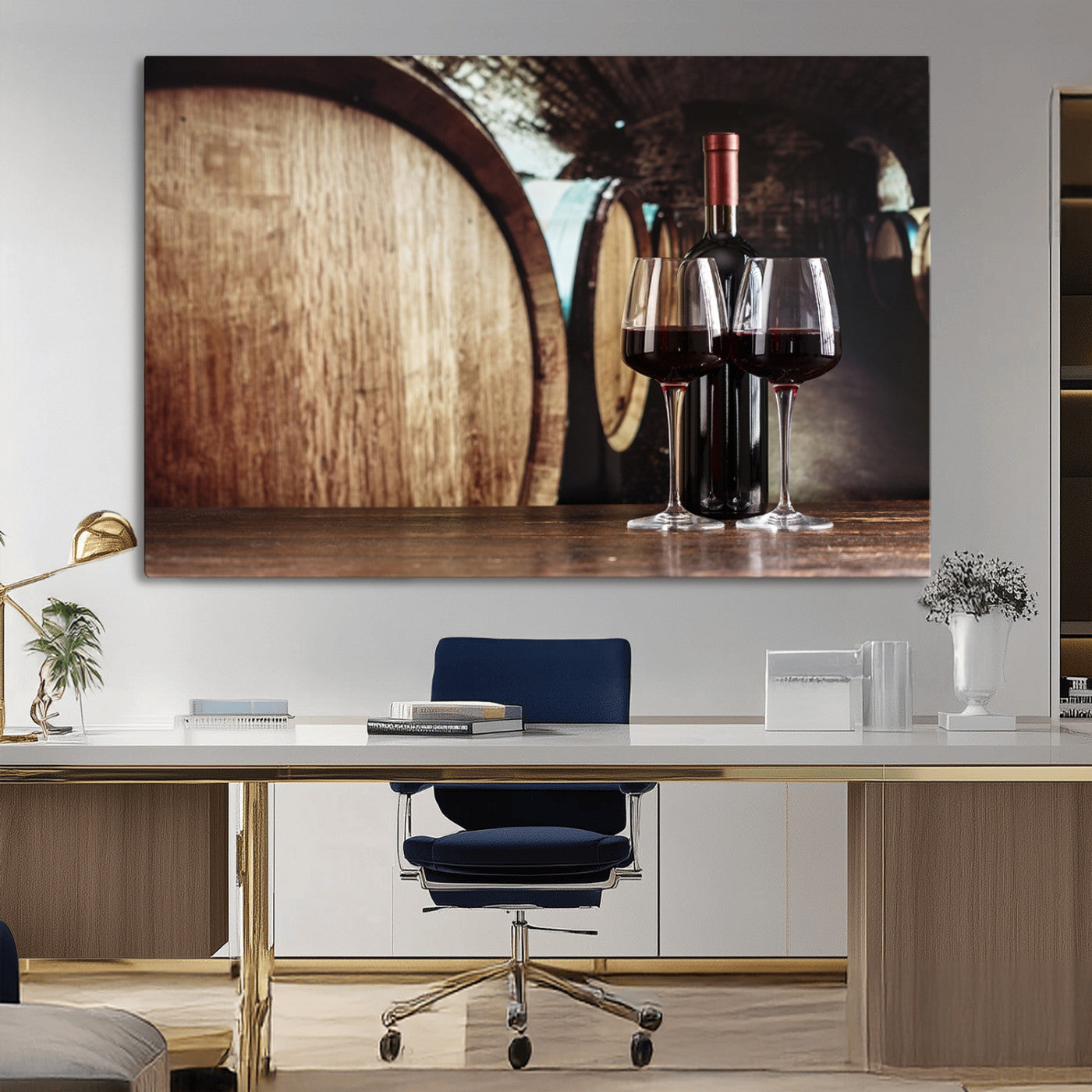 MGV-CV-36X24 - Wine and Barrel Wall Art Canvas Print