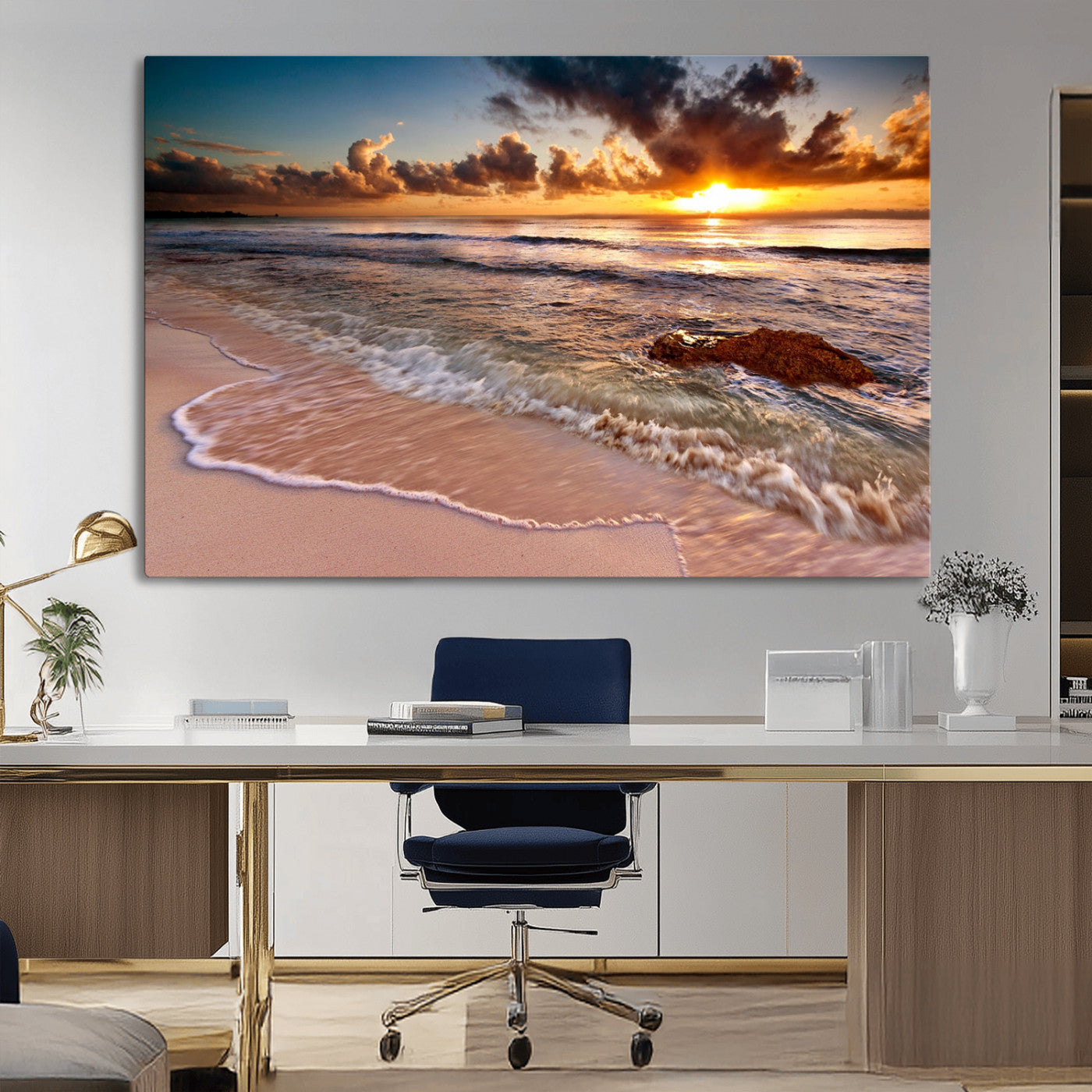 MGV-CV-36X24 - Sunset on Ocean Wall Art Canvas Print