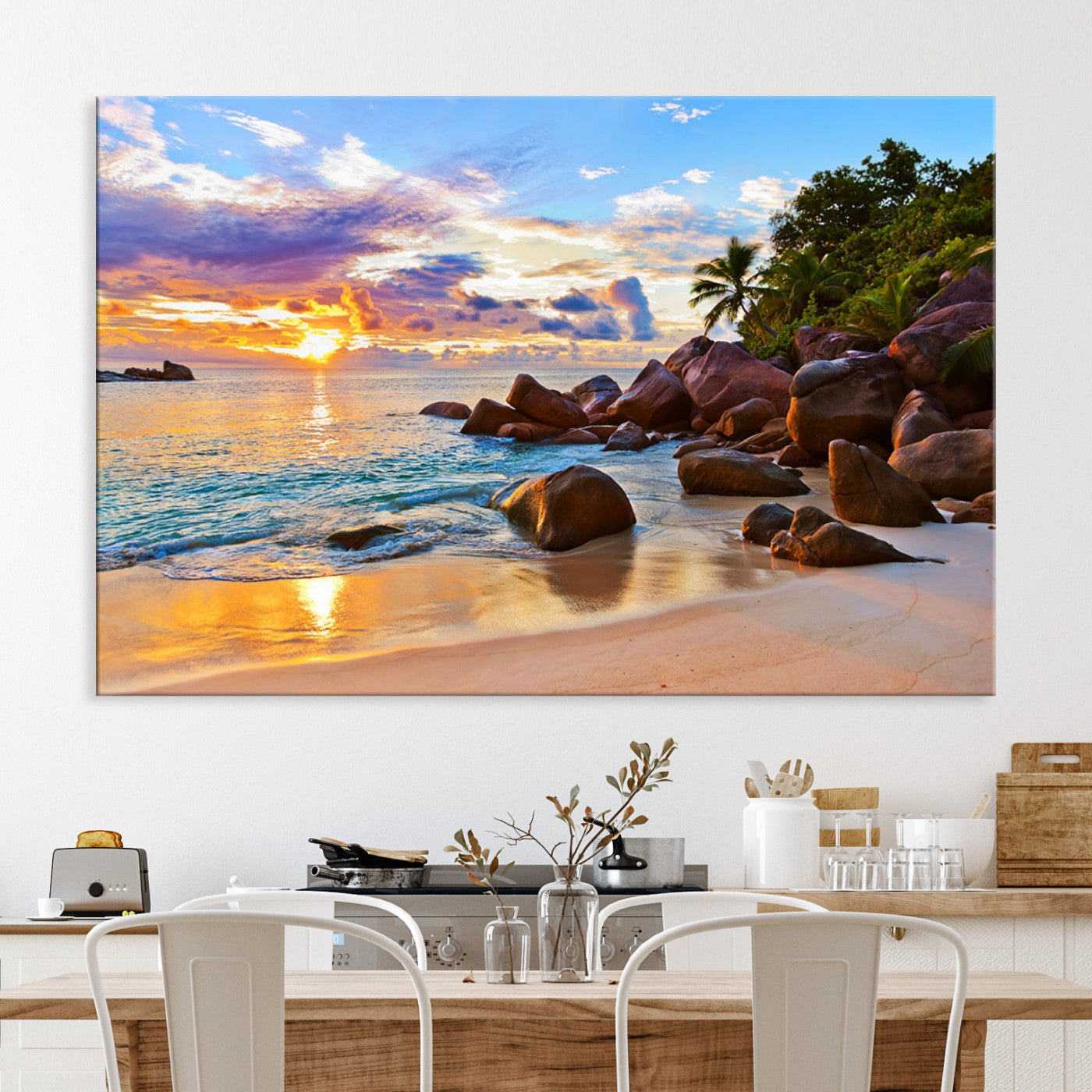 43209-MGV-CV-36X24-Tropical Island Beach Sunset Canvas Print