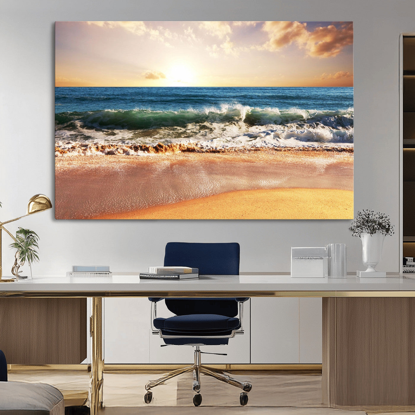 MGV-CV-36X24 - Serene Beach Path Canvas Art, Giclee Canvas Print with Gallery Wrap, Coastal Sand Dunes Wall Art Featuring Canon Print Quality