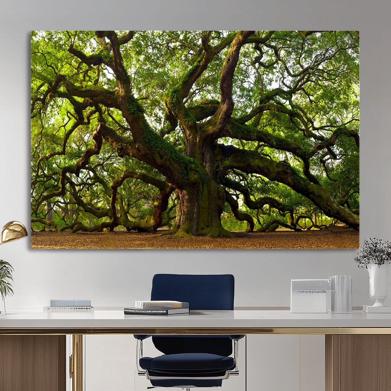 29407-MGV-CV-36X24 - Angel Oak Tree Wall Art Canvas Print | Large Forest Tree Nature Photography Print on Canvas