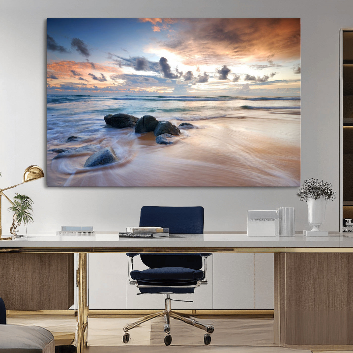 MGV-CV-36X24 - Serene Weather On The Beach Wall Art Canvas Print
