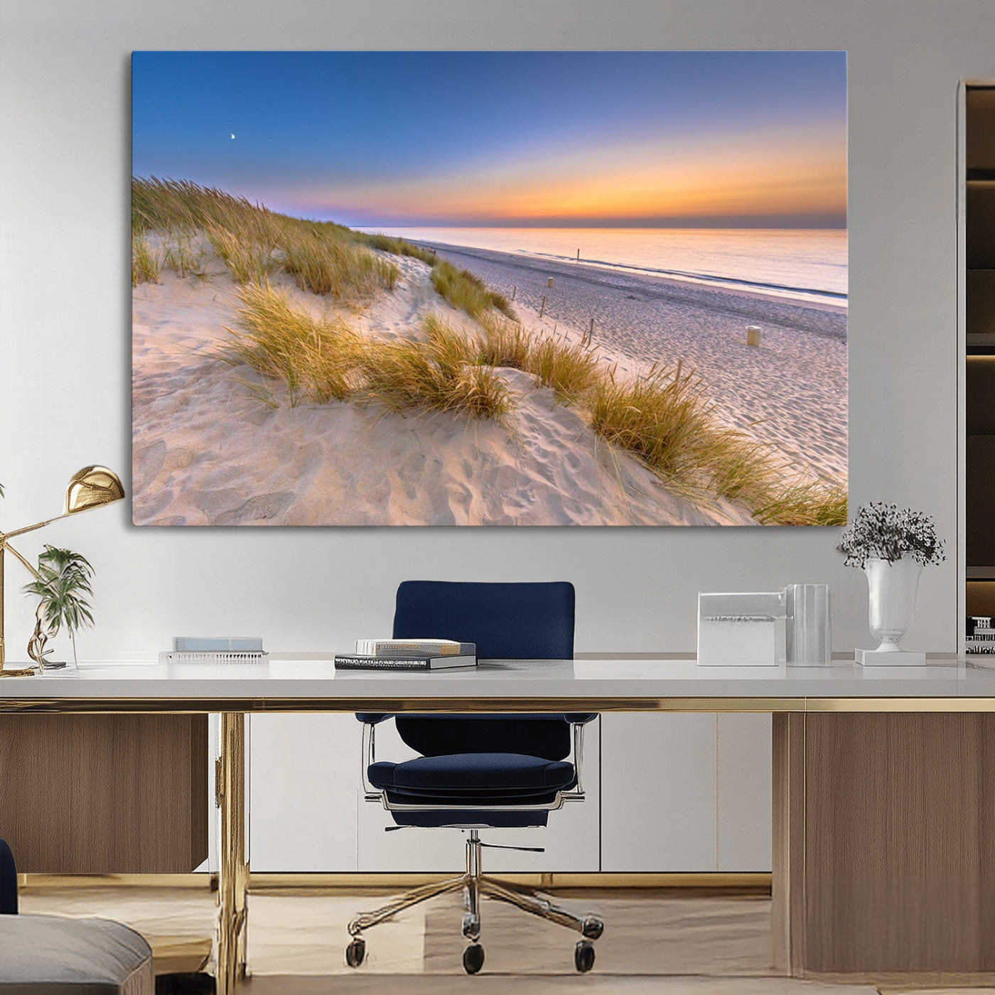 MGV-CV-36X24 - Sunrise On The Beach Wall Art Canvas Print