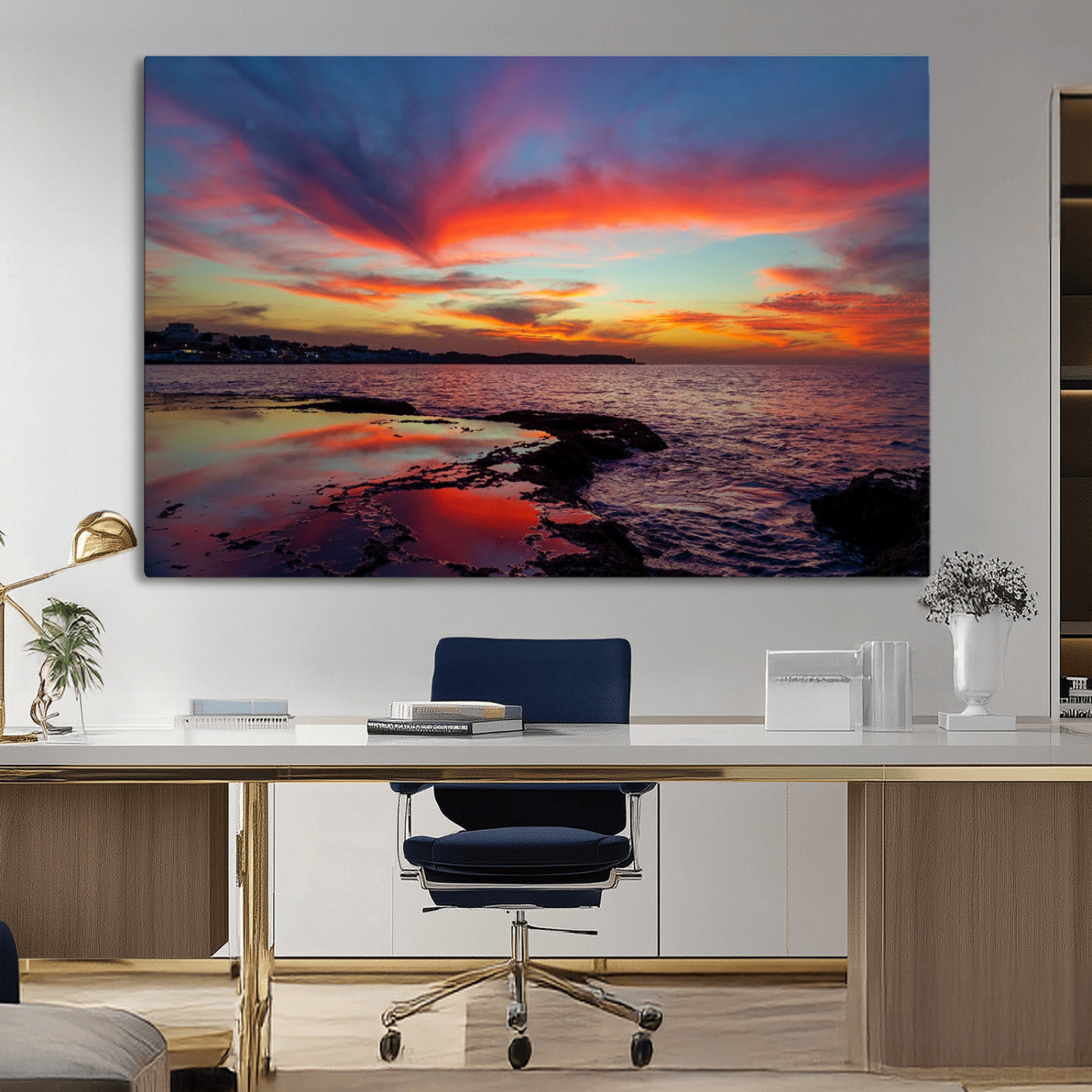 MGV-CV-36X24 - Glorious Sunset on The Beach Wall Art Canvas Print