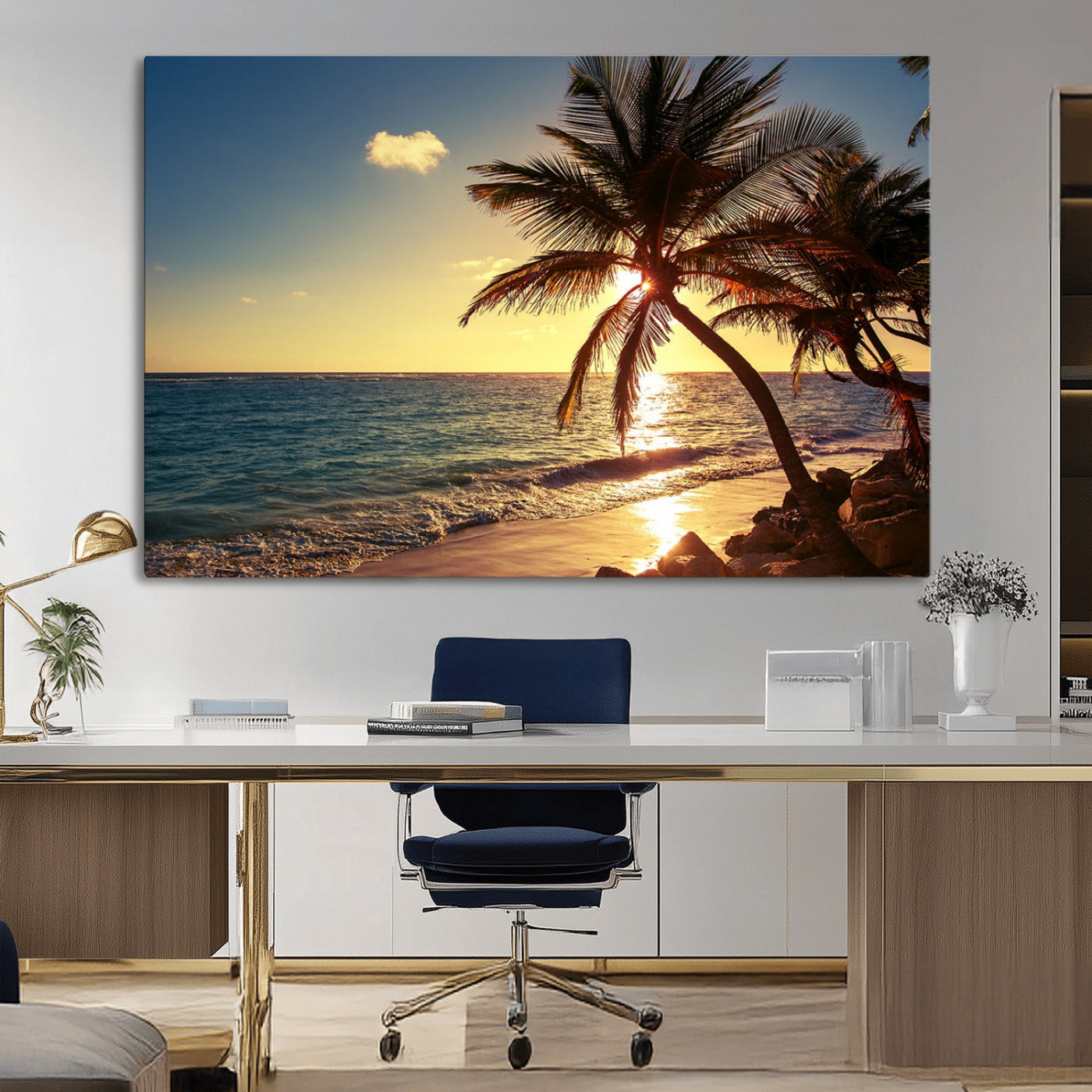 MGV-CV-36X24 - Sunset Palm Trees Wall Art Canvas Print