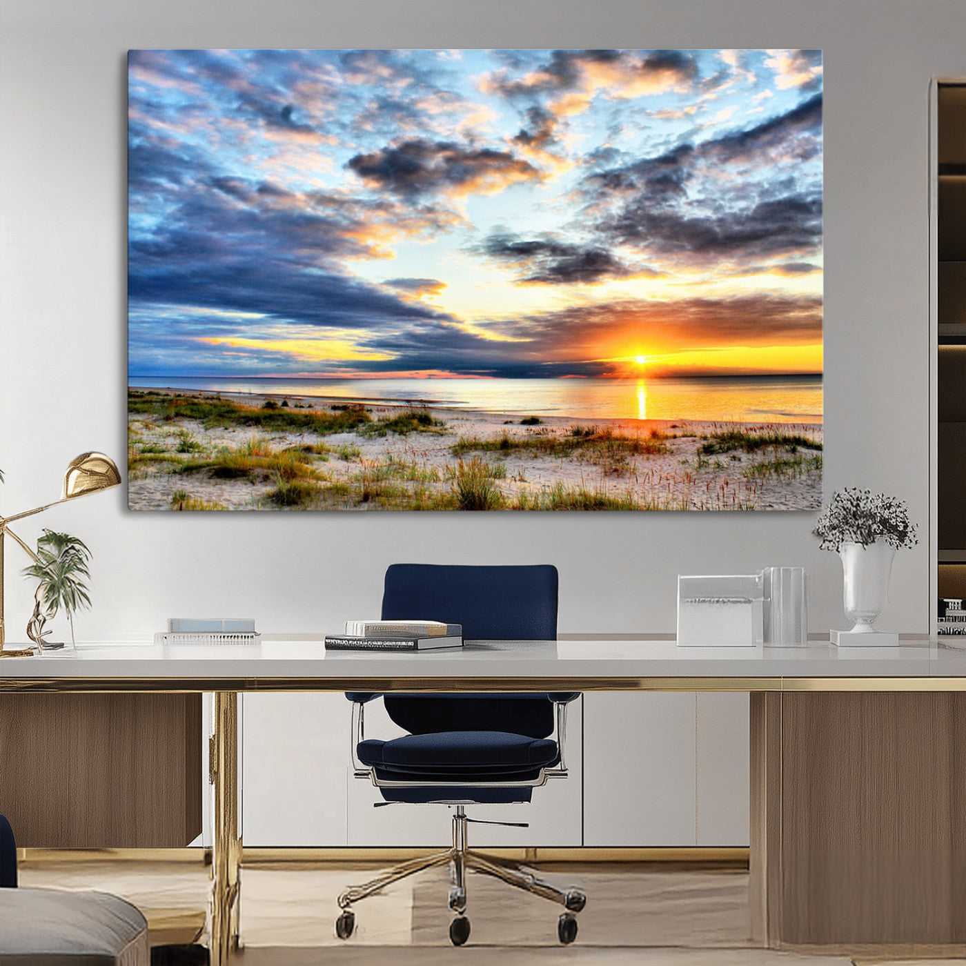 MGV-CV-36X24 - Sunset On The Ocean Wall Art Canvas Print