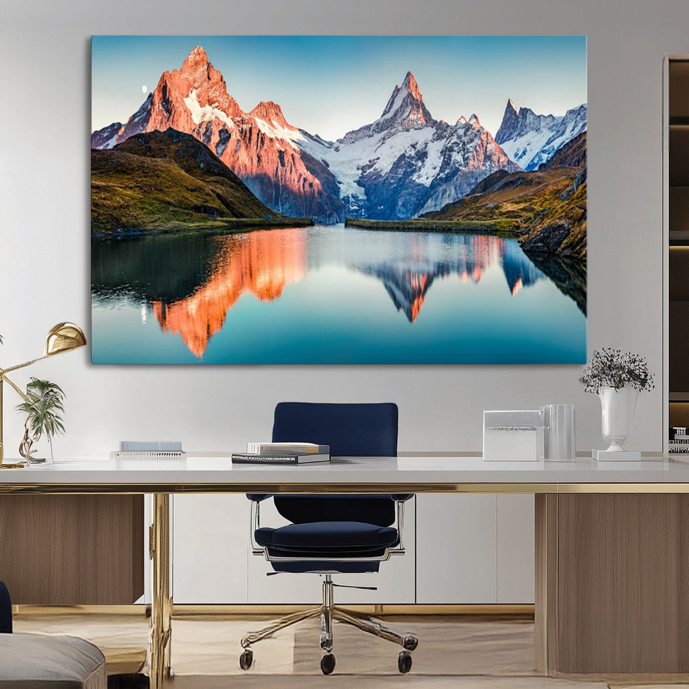 MGV-CV-36X24 - Landscape Mountain and Lake View Wall Art Canvas Print
